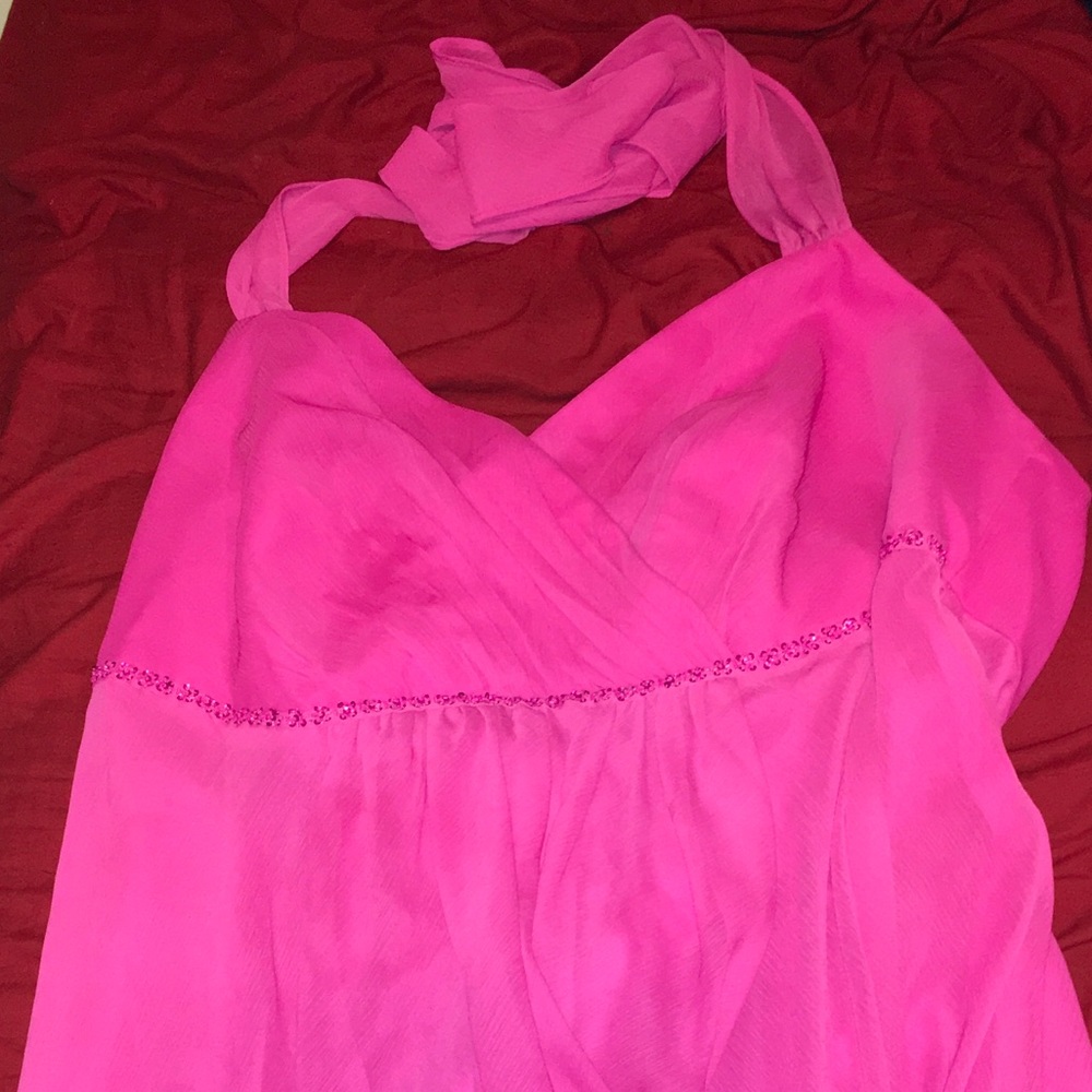 Plus size formal pink dress
